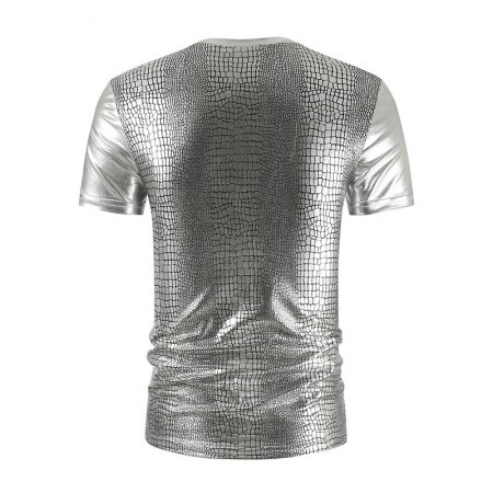New Summer Fashion Casual Tyrant Gold Short Sleeve Round Neck Bright Men's T-Shirt